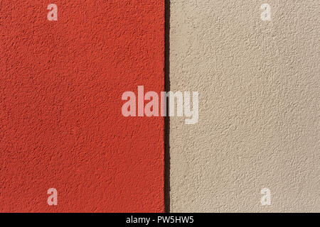 Facade plaster background. Single-ply monolithic plaster decorative background. Single layer scraped cement plaster wallpaper. Exterior building struc Stock Photo