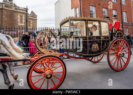 Windsor, UK. 12th October, 2018. The Royal wedding of Princess Eugenie & Jack Brooksbank in Windsor Credit: IAN SKELTON/Alamy Live News Stock Photo