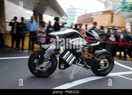 Tokyo, Japan - Japanese motorcycle giant Yamaha Motor employees display ...