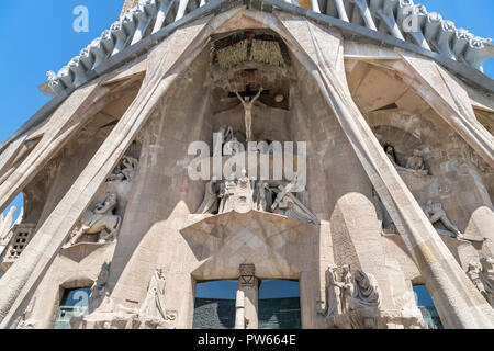 The Passion facade of the Sagrada Familia, Barcelona, Spain Stock Photo