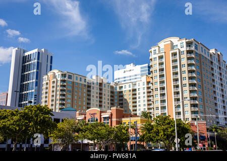 Fort Ft. Lauderdale Florida,downtown,building,Camden condominium,residential,apartment,apartments,flat,building,offices,high rise skyscraper skyscrape Stock Photo