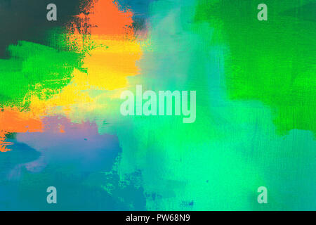 random brush color strokes on canvas Stock Photo
