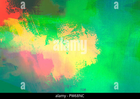 random brush color strokes on canvas Stock Photo