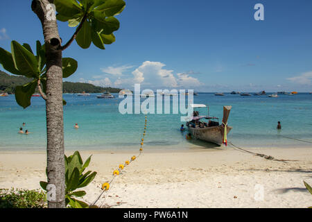 Longtail boats in Koh phi phi Stock Photo