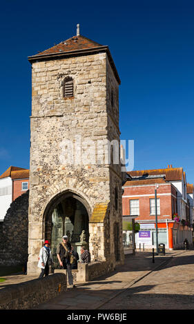 UK, Kent, Canterbury, Burgate, medieval tower of former St Mary Magdelene church in grounds of St Thomas' Catholic church Stock Photo