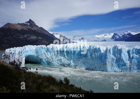 Perito Moreno Glacier - the third largest ice field in the world, a glacier located in the Los Glaciares National Park in Patagonia, Argentina. Stock Photo