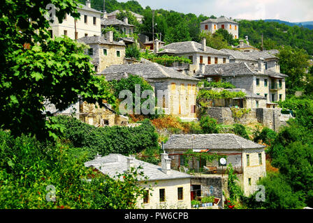 Panoramic view of Vitsa village, Zagoria area, Epirus region, north-western Greece. Stock Photo