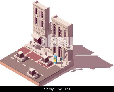 Vector isometric street car parking Stock Vector