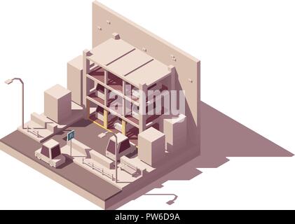 Vector automated car parking system Stock Vector
