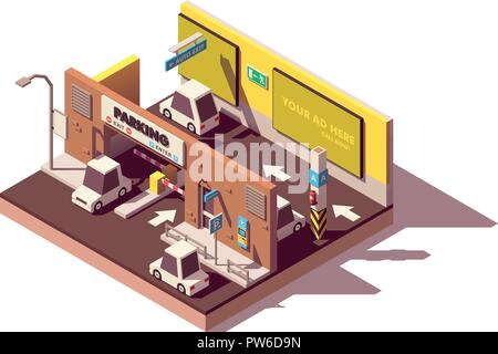 Vector multistorey car parking Stock Vector