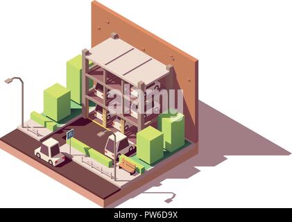Vector automated car parking system Stock Vector