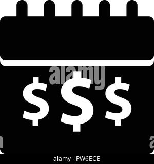 Money Template Solid Icon Isolated Stock Vector