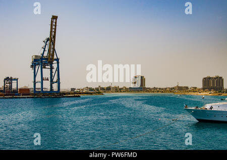 Port Sudan, Sudan - April 2018. View from the Yacht. Stock Photo