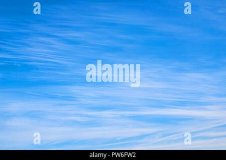 Beautiful blue sky with fleecy clouds. Abstract background. Stock Photo