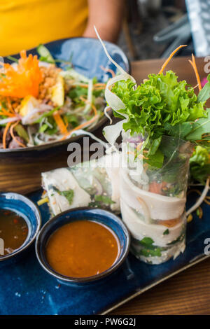 Vietnamese spring rolls served at restaurant in Berlin Stock Photo