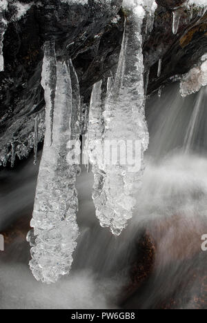 Formations of ice and snow near a river, Cold Stock Photo