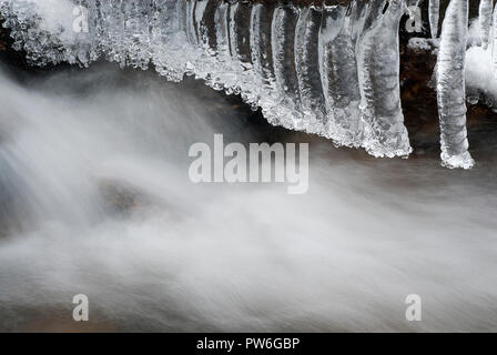 Formations of ice and snow near a river, Cold Stock Photo