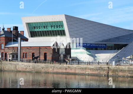 Museum of Liverpool with Imagine Peace John Lennon  exhibition at Liverpool Albert Dock Stock Photo