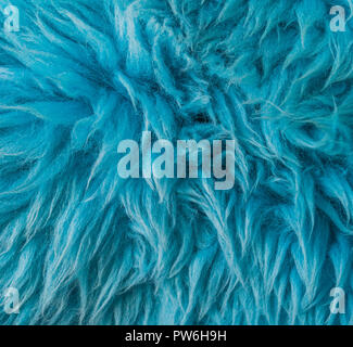 Blue soft animal fur modern macro closeup texture background Stock Photo