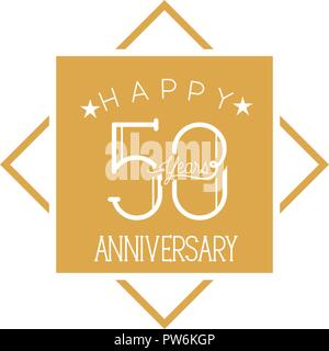 Celebrating 50 Anniversary emblem template design with gold numbers