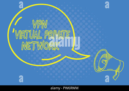 Handwriting text writing Vpn Virtual Private Network. Concept meaning Safe Encrypted connection over the Internet. Stock Photo