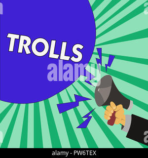 Handwriting text Trolls. Concept meaning Internet slang troll person who  starts upsets people on Internet Stock Photo - Alamy