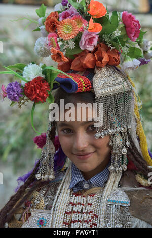 Aryan (Brogpa) girl in traditional costume, Biama village, Ladakh ...