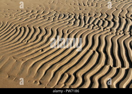 beach  Sand wavy pattern abstract  background Stock Photo