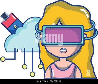 FPV goggles technology cartoons Stock Vector