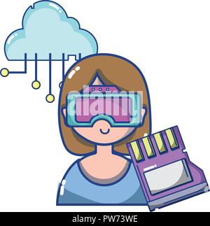 FPV goggles technology cartoons Stock Vector