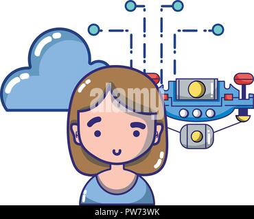 FPV goggles technology cartoons Stock Vector