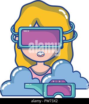 FPV goggles technology cartoons Stock Vector