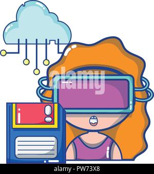 FPV goggles technology cartoons Stock Vector