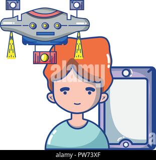 FPV goggles technology cartoons Stock Vector