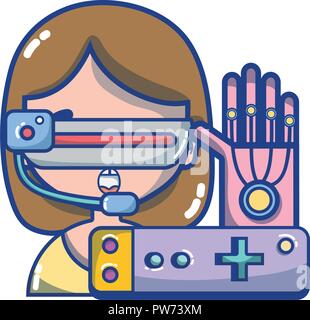 FPV goggles technology cartoons Stock Vector