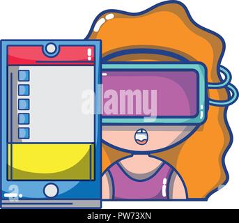 FPV goggles technology cartoons Stock Vector