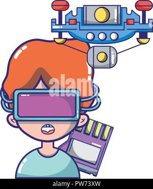 FPV goggles technology cartoons Stock Vector