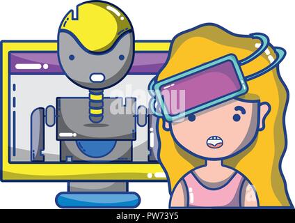 FPV goggles technology cartoons Stock Vector