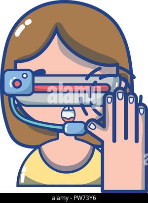 FPV goggles technology cartoons Stock Vector