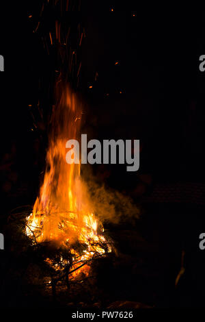 Fire flames and background Stock Photo