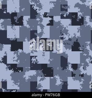 Camouflage Jeans background. Vector Denim seamless pattern. Blue jeans cloth Stock Vector