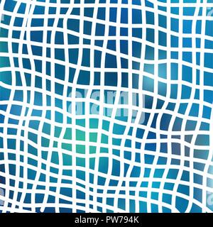 Blue Grid Mosaic Background Creative vector template design Stock Vector