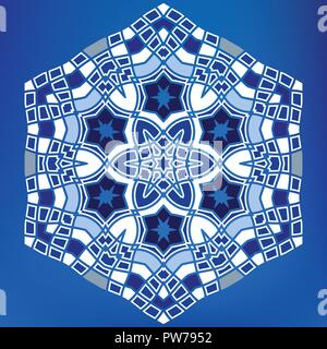 Geometric arabic hexagonal mosaic tile pattern ornament Stock Vector