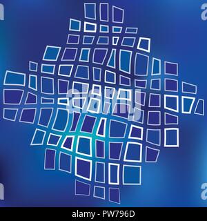 Blue Grid Mosaic Background Creative Logo Design Concept Stock Vector