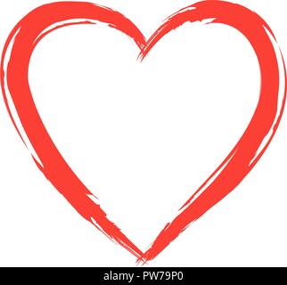 Drawn heart hand painted stock vector Stock Vector