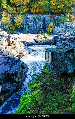 Eau Claire Dells park river, rocks and moss in Aniwa, Wisconsin Stock ...