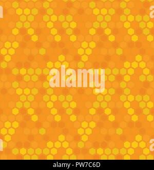 Vector hexagon seamless pattern. Summer design. Abstract background. Honey bee pattern. Cell texture. Warm colors Stock Vector