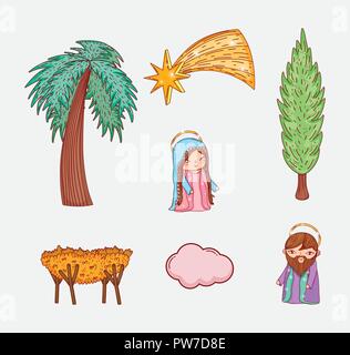 set epiphany religion with traditional celebration Stock Vector