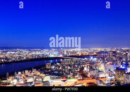 Osaka night view from Umeda Sky Building Stock Photo