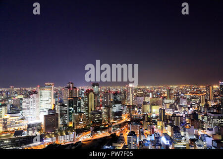 Osaka night view from Umeda Sky Building Stock Photo